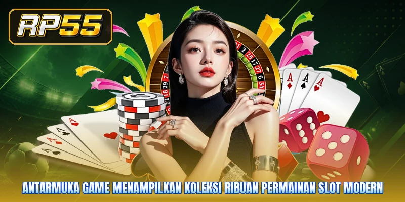 Antarmuka game menampilkan koleksi ribuan permainan slot modern